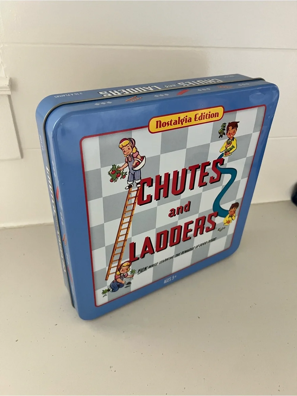 Chutes & Ladders Nostalgia Edition Collectible Tin Board Game Complete